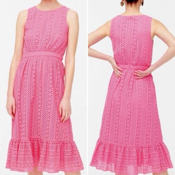J. Crew Factory Dresses & Skirts - J. Crew Factory Pink Eyelet Midi Dress